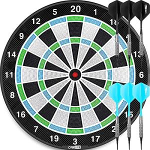 CyeeLife-ピンク ソフトダーツボード 18in Dartboard+6本のダーツ+6本無傷フック+30個 ブラックチップ,練習 静音 2