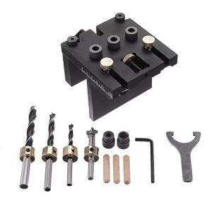 GUONING-L 1アルミニウム合金Dowelling治具6月8日/ 10/15ミリメートルウッド掘削ガイドロケータではキット3木工耐久性のある調整