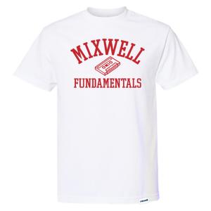 MIXWELL WORLDWIDE　CHROME SS T SHIRT（WHITE/RED)　ミックスウェル ロゴ Tシャツ　グレー　ヒップホップ　DJ　BEAT JUNKIES　ターンテーブル　DMC　｜blackannyfujisawayh