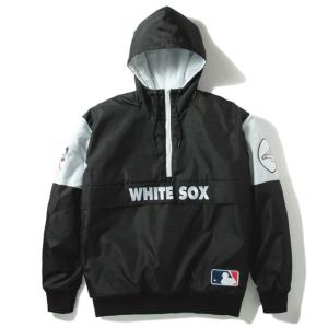 FANATICS ファナティックス　 MLB CHICAGO WHITE SOX PULLOVER PUFFER JACKET(BLACK) ハーフジップ　メジャーリーグベースボール　シカゴ　ホワイトソックス｜blackannyfujisawayh