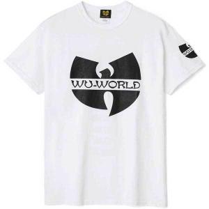ウーワールド　WU-WORLD WU LOGO TEE(WHITE)ウータンクラン　ビッグサイズ　TEEシャツ　HIPHOP RAPTEE