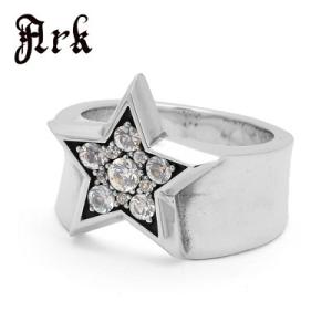Ark silver accessories / アークシルバーアクセサリーズ　スターライトリング　ホワイトサファイア｜blackbarts