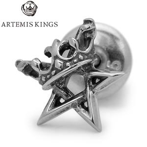 ARTEMIS KINGS アルテミスキングス　Crown Pentagram Pierce 王冠5芒星ピアス　AKE0102｜blackbarts