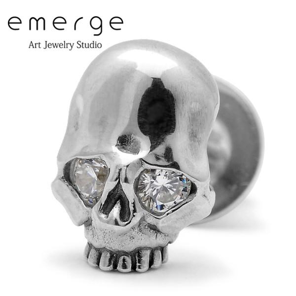 emerge エマージュ　スカルスタッドピアス　キュービックジルコニア　Sep-8