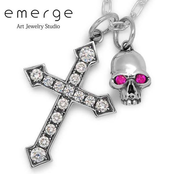 emerge / エマージュ　CSペンダント　合成ルビー　キュービックジルコニア