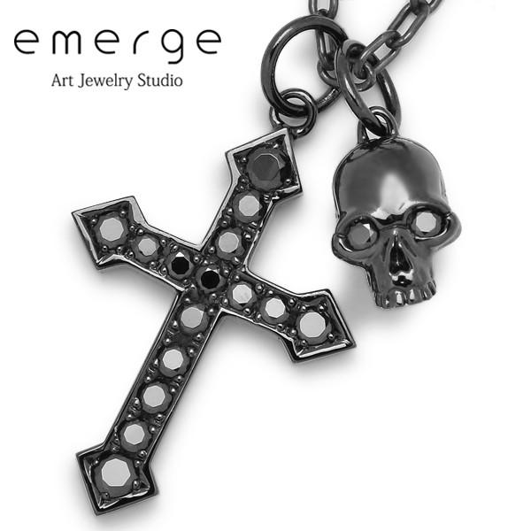 emerge / エマージュ　CSペンダント　ブラックコーティング　ブラックキュービックジルコニア