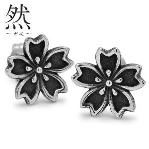 和柄シルバーアクセサリー 然 / 三つ巴ピアス : BLACK BARTS ブラック