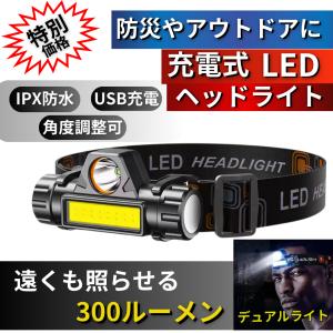 ヘッドライト LED 充電式 キャンプ 釣り アウトドア 明るい