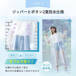レインコート 自転車 レディース リュック 通...の詳細画像5