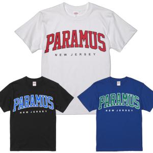 PARAMUS パラムス Tシャツ ストリート オーバーサイズ ビックシルエット パラマス ペアルック アーチロゴ カレッジ プリント 厚手 ゆったりサイズ Y2K｜blackrebelstore