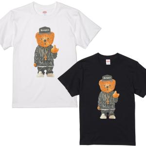 テディベア Tシャツ ストリート オーバーサイズ ビックシルエット ユニセックス ペアルック 厚め しっかり生地 ゆったり 大きめサイズ bear｜blackrebelstore