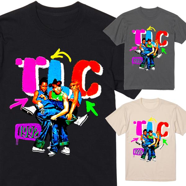 TLC Tシャツ 半袖 黒 90年代 R&amp;B ラップ ヒップホップ ビンテージ プリント ストリート...