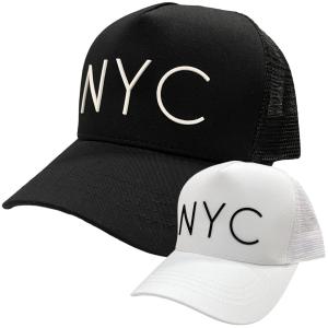 NYC キャップ コットン メッシュ CAP パネルキャップ 6パネルキャップ 野球帽 帽子 ゴルフ プレゼント パロディ 白 黒 アメカジ ストリート｜blackrebelstore