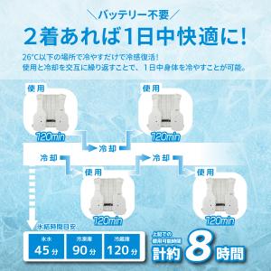 PCMベスト ホワイト 冷たい 冷却 バッテリ...の詳細画像3