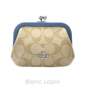 コーチ COACH ノラキスロックカードケースシグネチャーキャンバス #シルバー/ライト　カーキ　ペリウィンクル [273148]｜blanc-lapin