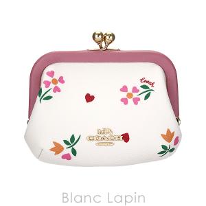 〔クーポン配布中〕コーチ COACH キスロックカードケースウィズハートペタルプリント #チョーク マルチ [388811]｜blanc-lapin