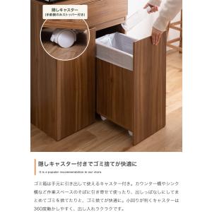 キッチンカウンター 幅75 ゴミ箱付き 45L...の詳細画像3