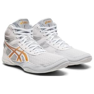 asics アシックス ジュニア レスリングシューズ MATFLEX 6 GS GLACIER GREY×PURE GOLD 1084A007-021 店舗在庫 2021秋冬｜blanc-roche