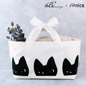 おむつケーキ おむつバッグ 3匹の猫 トートバッグ 横長 ミニブーケ ドライフラワースワッグ リボン 花束 かわいい バッグ 出産祝い お祝い 男の子 女の子