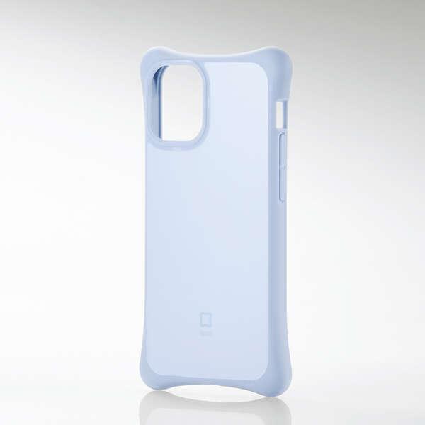ELECOM iPhone 12 mini ハイブリッドケース finch ふんわりホールド ブルー...