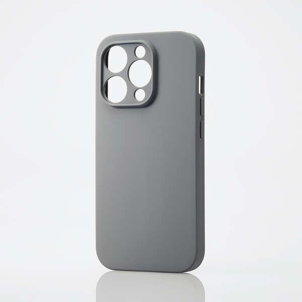 エレコム iPhone 15 Pro ハイブリッドケース シリコン 極み グレー PMCA23CHV...