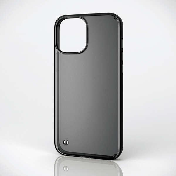 ELECOM iPhone 12 Pro Max クリアブラック ハイブリッド ケース TRANTE...