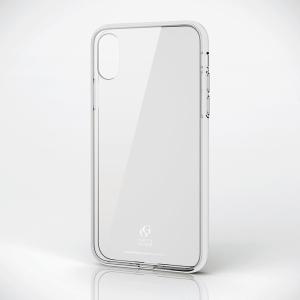 ELECOM iPhone XS iPhone X ハイブリッドケース ガラス クリア スタンダード 背面透明度が高く美しいリアルガラス TPUとガラスの2種構造 PM-A18BHVCG1CR