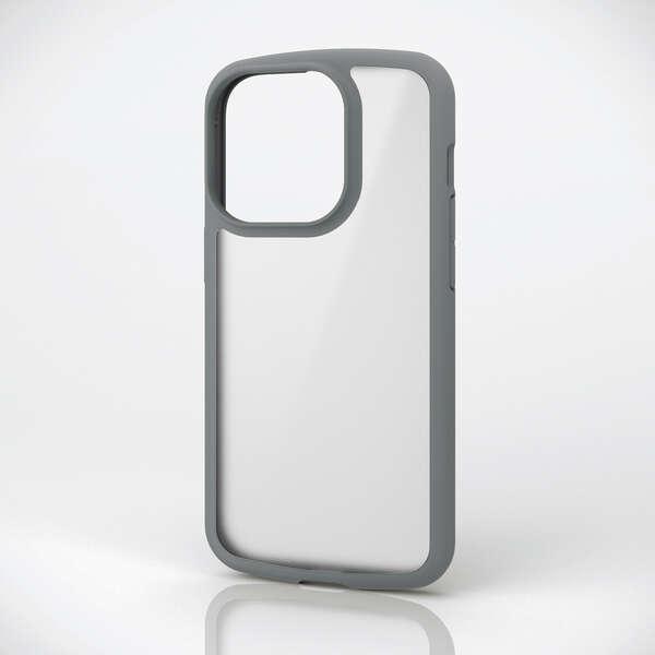 ELECOM iPhone 14 Pro TOUGH SLIM LITE フレームカラーグレー シル...