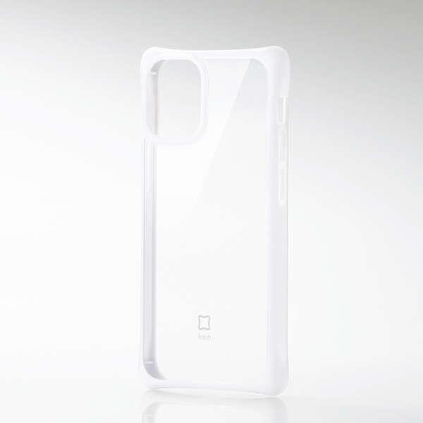 ELECOM iPhone 12 mini ハイブリッドケース すっきりホールド クリアホワイト 四...