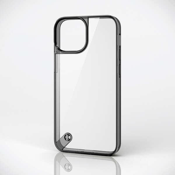 ELECOM iPhone 13 mini ハイブリッドケース ブラックフレーム ガラス スタンダー...