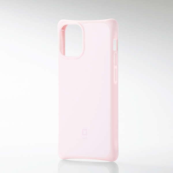 ELECOM iPhone 12 mini ハイブリッドケース すっきりホールド ピンク 四隅エアク...