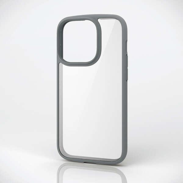 ELECOM iPhone 14 Pro TOUGH SLIM LITE フレームカラーグレー 背面...