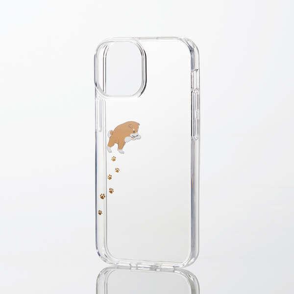 ELECOM iPhone 13 mini ハイブリッドケース シバイヌ柄 TPU素材とポリカーボネ...