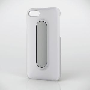 ELECOM iPhone 8 iPhone 7 シェルカバー ホワイト フィンガーホルダー付 スタンドして使用可 装着したまま接続や操作が可 PM-A17MPVPWH
