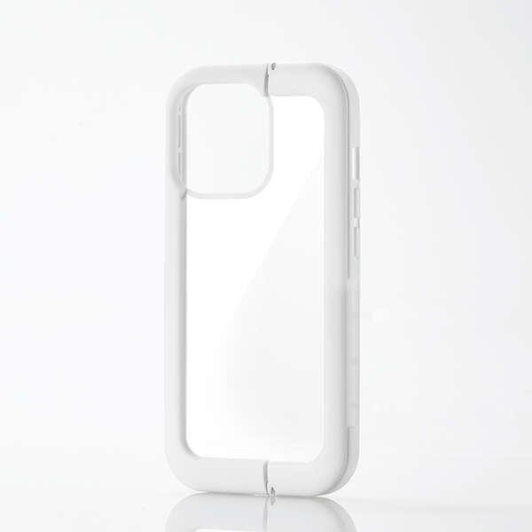 ELECOM iPhone 13 Pro 3眼用 ホワイトフレーム 背面コンパクトに折畳めるスタンド...