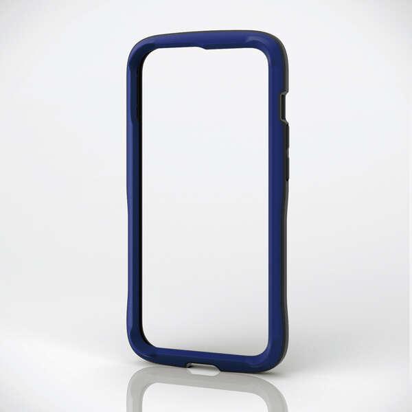 ELECOM iPhone 14 Pro TOUGH SLIM LITE バンパーネイビー 全周に配...