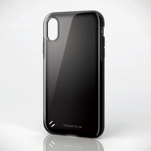 iPhone XR TOUGH SLIM2 PM-A18CTS2BK ブラック 薄くて軽い耐衝撃ケース 全周に配置した独自設計のエアクッションが効率的に衝撃を吸収 ELECOM