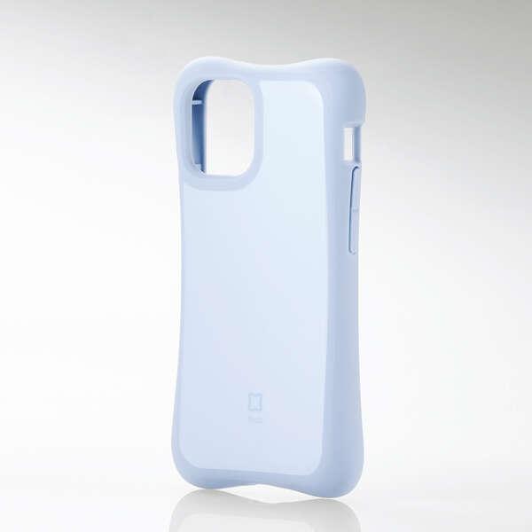 ELECOM iPhone 12 mini ハイブリッド ケース finch ぴったりホールド ブル...