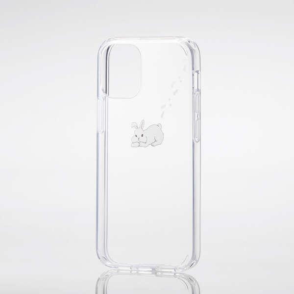ELECOM iPhone 12 mini ハイブリッド ケース 白兎 うさぎ シロウサギ柄 四つ角...