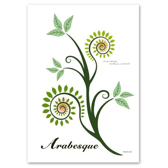 インテリアアートポスター A2サイズ 『Arabesque-A』 花,植物 Interior Art...