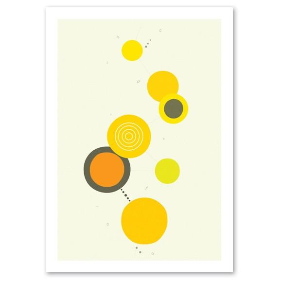 インテリアアートポスター 北欧スタイル A2サイズ 『Cooperation2 イエロー d』 おし...
