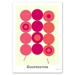 ポスター 北欧スタイル A3サイズ 『Cooperation ピンク』 おしゃれ インテリア ポップポスター Interior Art Poster｜blankwall