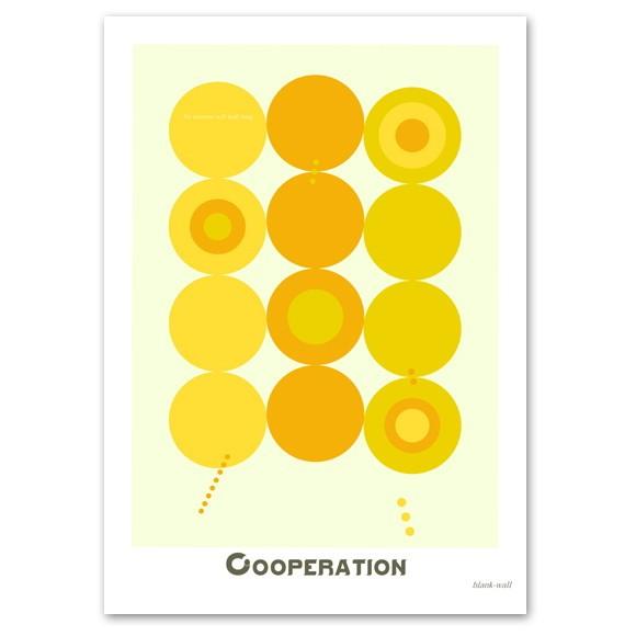 インテリアアートポスター 北欧スタイル A3サイズ 『Cooperation イエロー』 おしゃれ ...