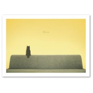 シルエットキャット 『Sofa』 ポスター A2サイズ ネコ ねこ 猫 フォト 黒猫 インテリア アート