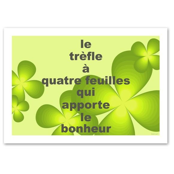 インテリアアートポスター A3サイズ 『Quatre 横タイプ』 四つ葉のクローバー 花,植物 In...