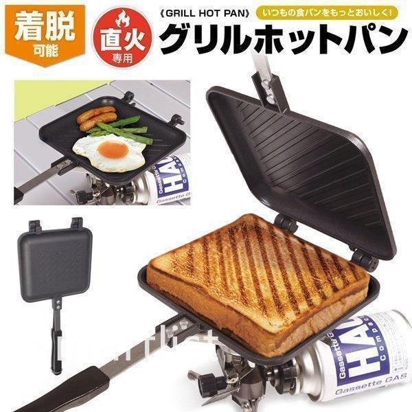 ホットサンドメーカー 直火用 着脱式 1枚焼き サンドイッチ ホットサンド器 耳まで焼ける シングル...