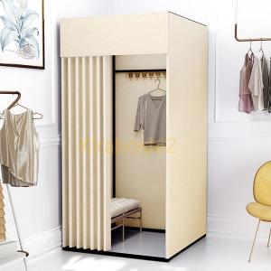 フィッティングルーム フック付き 更衣室 簡易 店舗 カーテンタイプ フック付き スペース容量が大きくて使いやすい ( Color : ベージュ )｜blare-store
