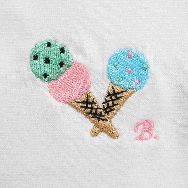 アイスクリームの刺繍りTシャツ　6.2オンス　男女兼用　プレゼント　個性的
