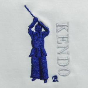 剣道　剣士の刺繍入りＴシャツ　6.2オンス　男女兼用　プレゼント　記念品　卒部