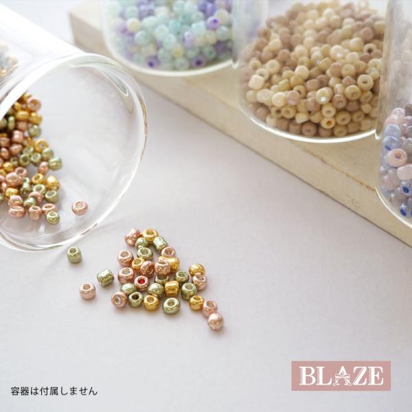 ガラスビーズ 【約15g入り】ガラス製 シードビーズ 丸大 くすみカラー 約3mm BLAZE ハン...